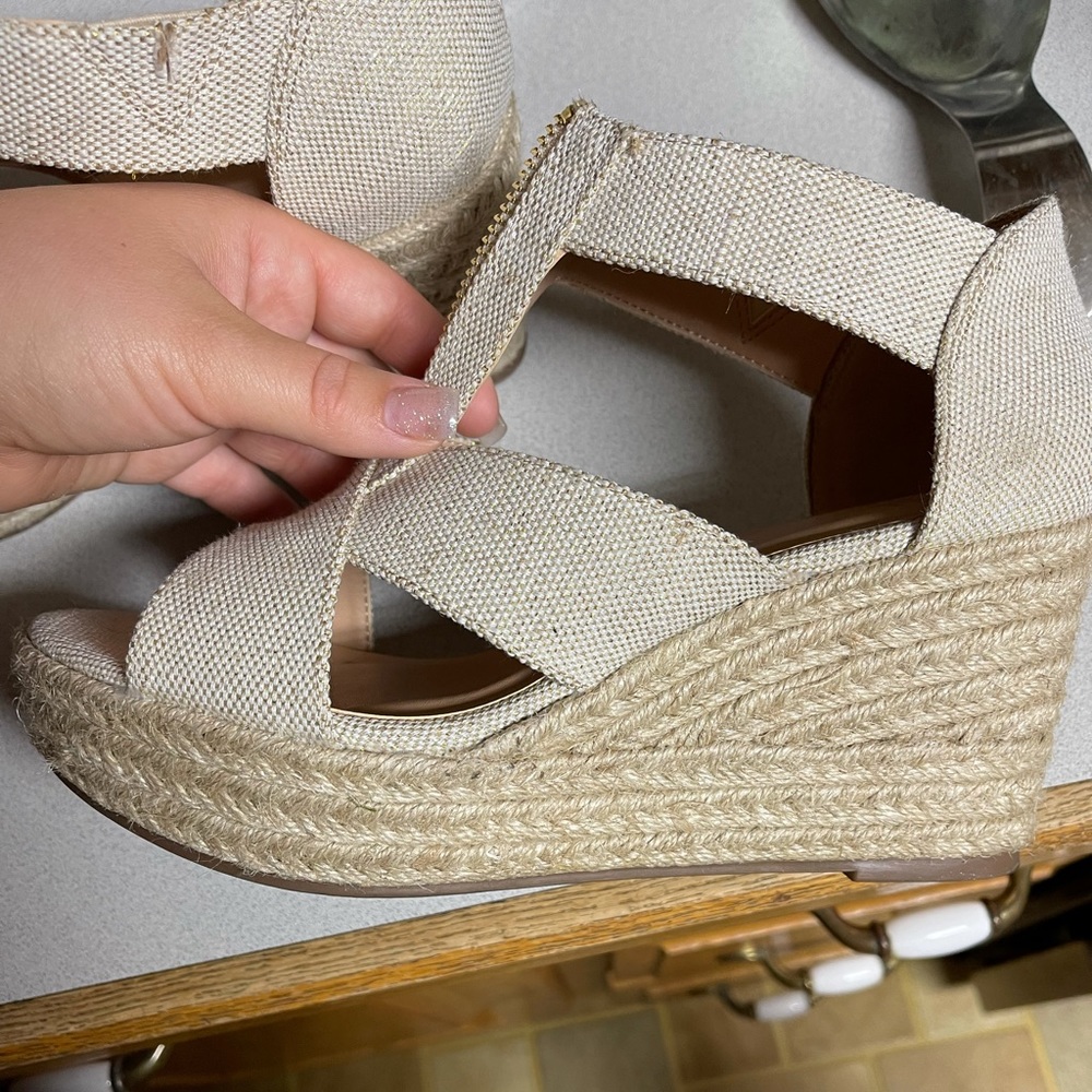 COPY - Beige wedges size 8 women